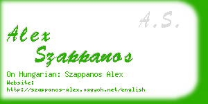 alex szappanos business card